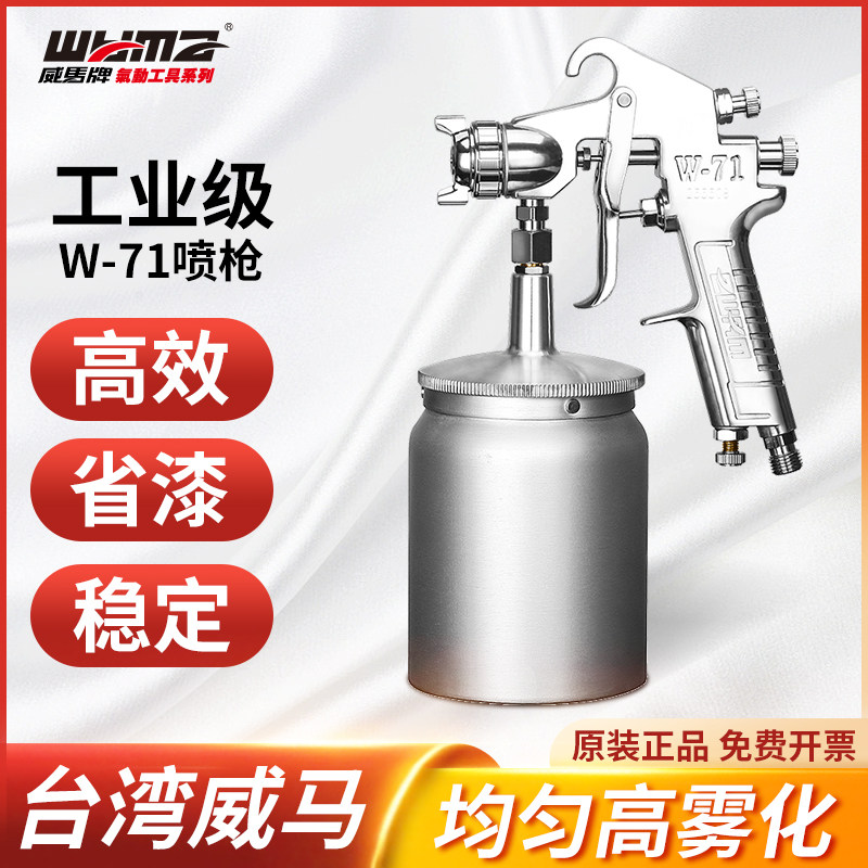 威马w71-77油漆喷枪家俱高压喷涂料工具汽车高雾化上下气动喷壶