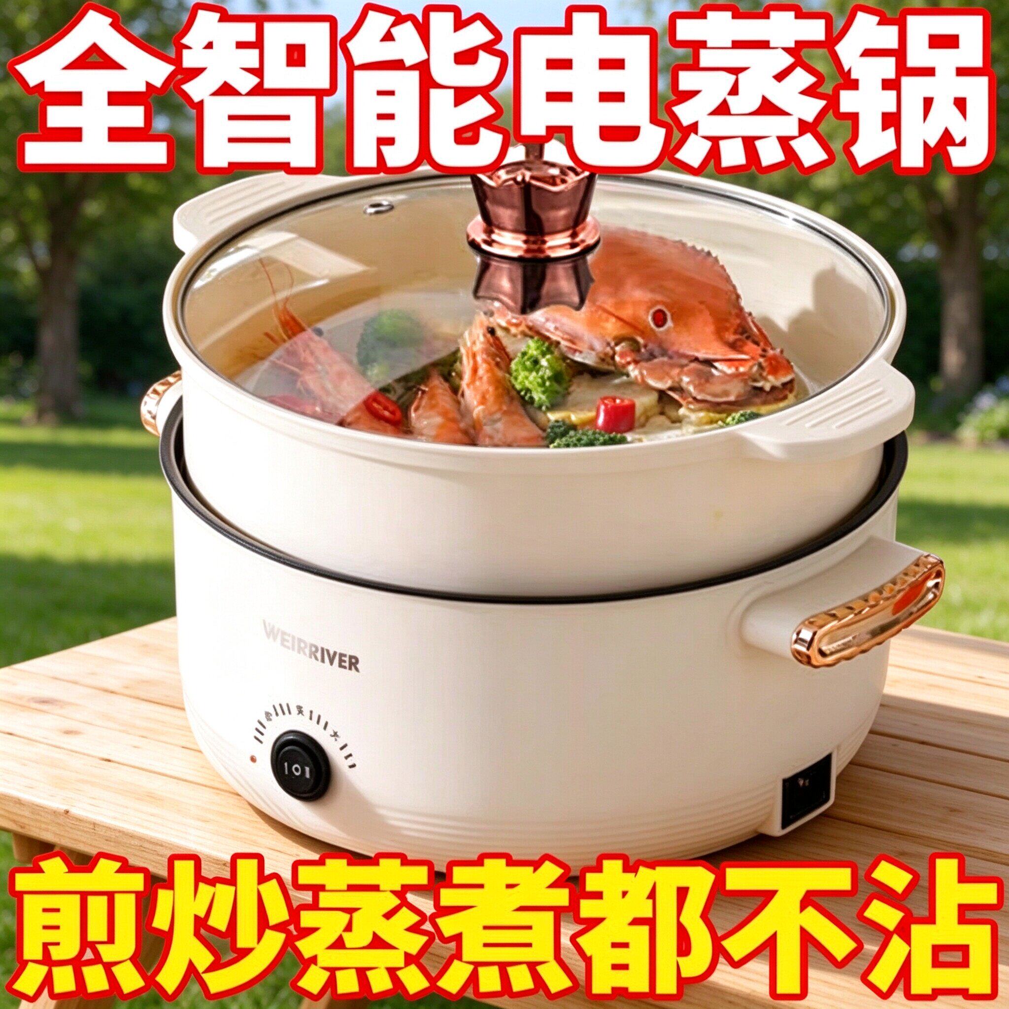 德国全自动电火锅一体炒菜电炒锅多功能料理锅蒸煎炒涮不粘电蒸锅