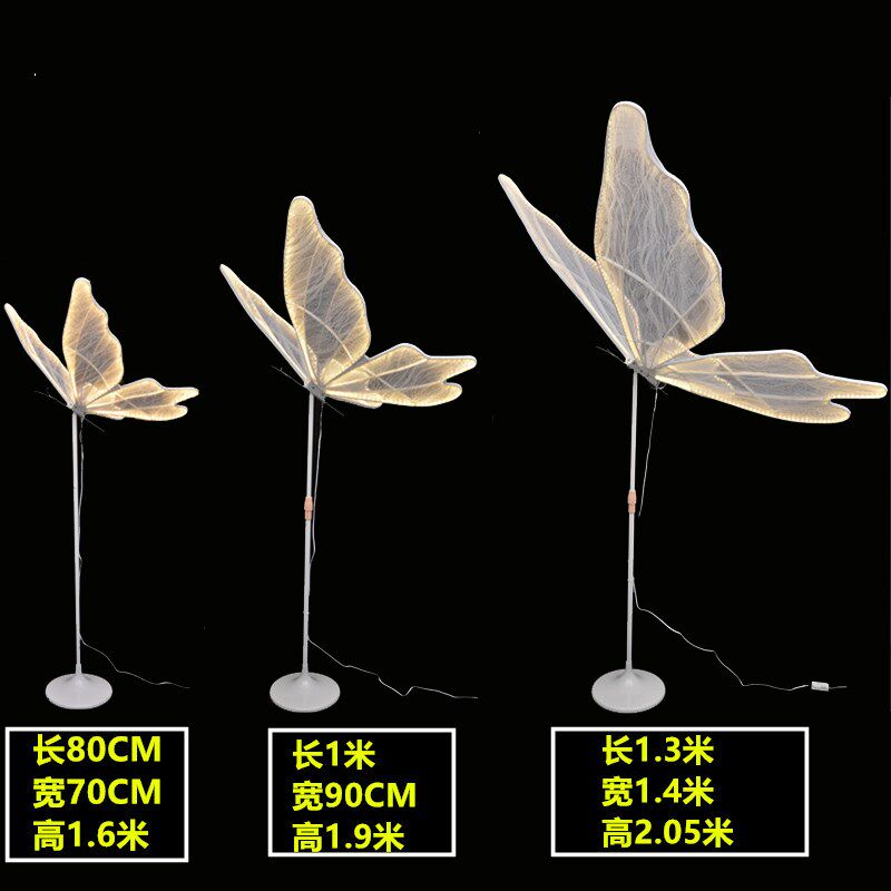 婚庆发光道具蝴蝶翅膀挂件吊顶装饰婚礼舞台吊灯T台铁艺路引摆件