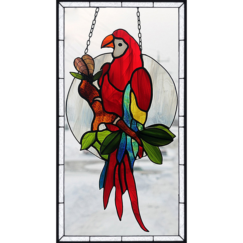 喜鹊彩色玻璃教堂贴膜定制 阳台窗户移门衣柜玻璃镜子不透明贴纸