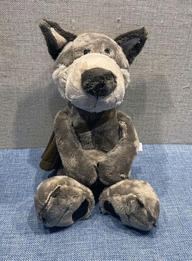 nici可爱小狼伍迪毛绒玩偶大灰狼情侣背包狼公仔玩具布娃娃