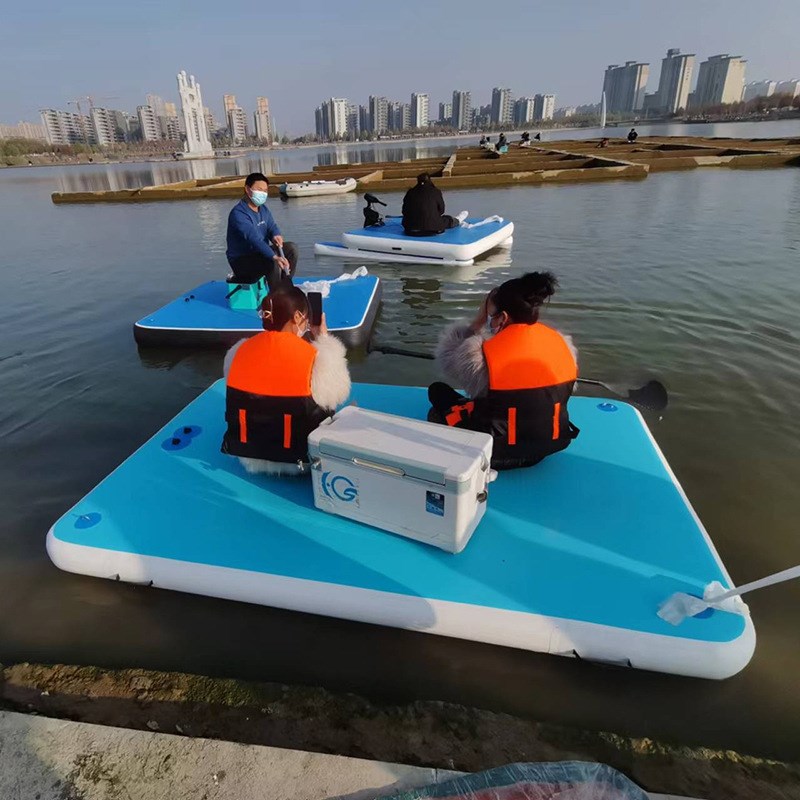 新品新品水上充气浮台魔毯钓鱼新品船游艇浮式漂浮钓台便携