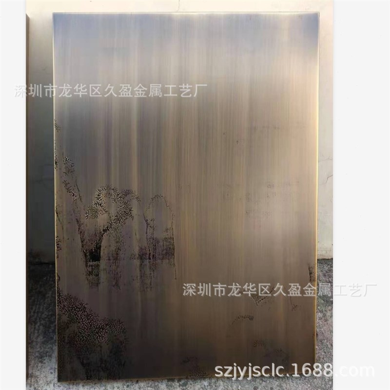 不锈钢蚀刻门牌 拉丝做旧铜文字 公司公室铭牌 广告牌