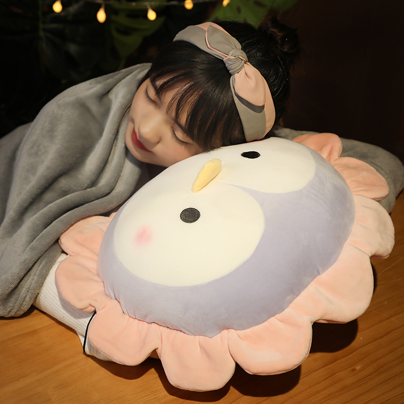 珊瑚绒小毛毯子办公室午睡卡通抱枕二合一四季薄款空调毯单人盖毯