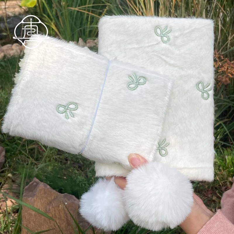 真我 绒绒蝴蝶结 毛绒刺绣手账手工布书衣日记本笔记本a5a6手帐本