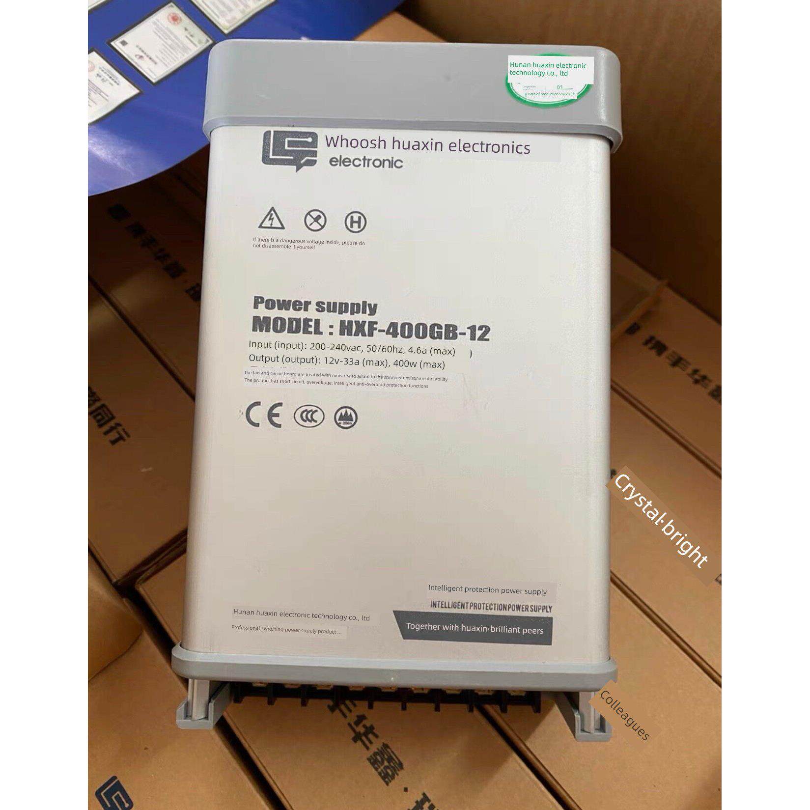 华信电子Hxf-400Gb-12防雨开关电源12V33A安防监控24Vled发光字符