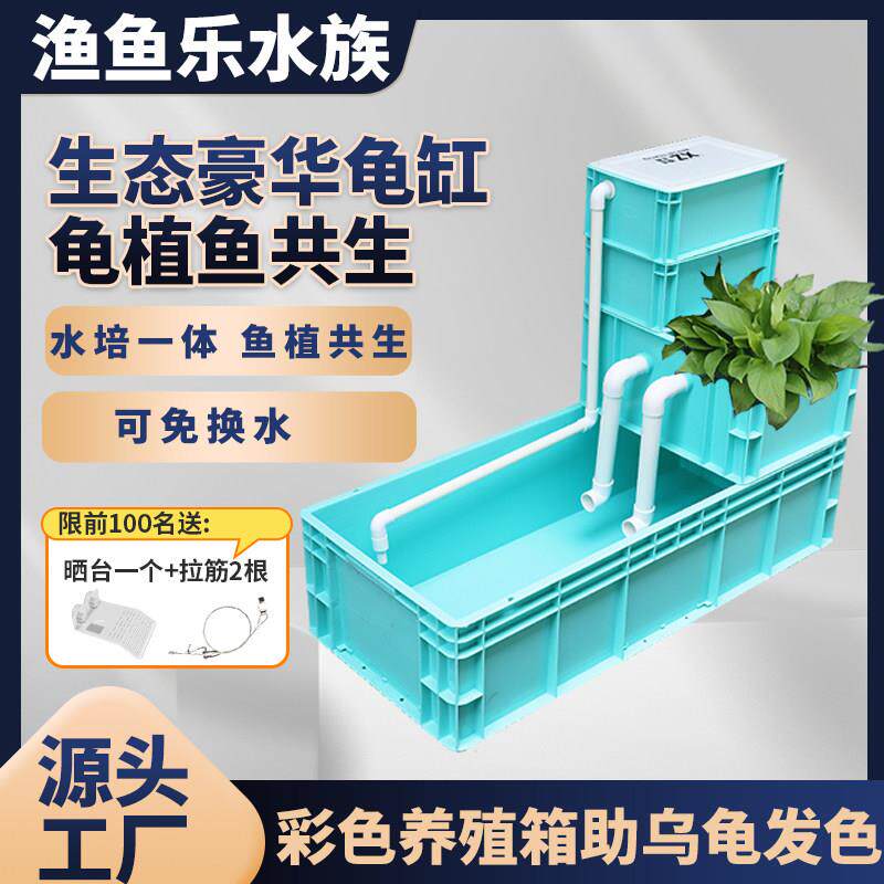 周转箱过滤箱生态缸沼泽净水鱼龟混养箱滴流过滤缸diy发色盒