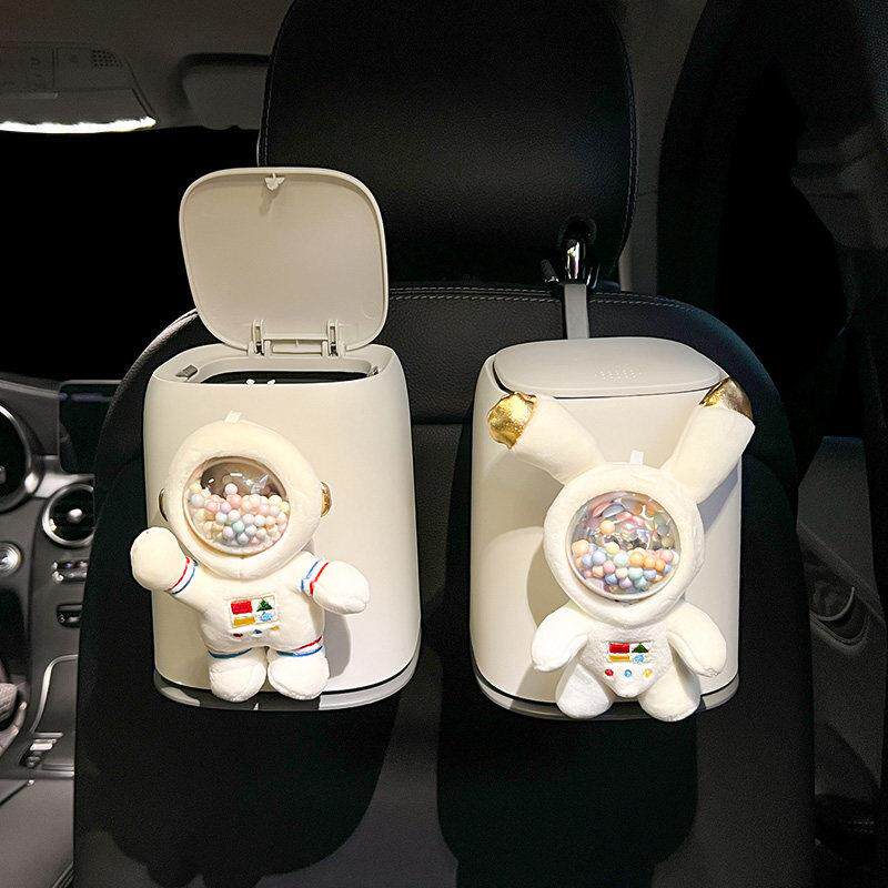 宇航员太空人车载创意垃圾桶高颜值椅背挂式置物袋汽车内用装饰品
