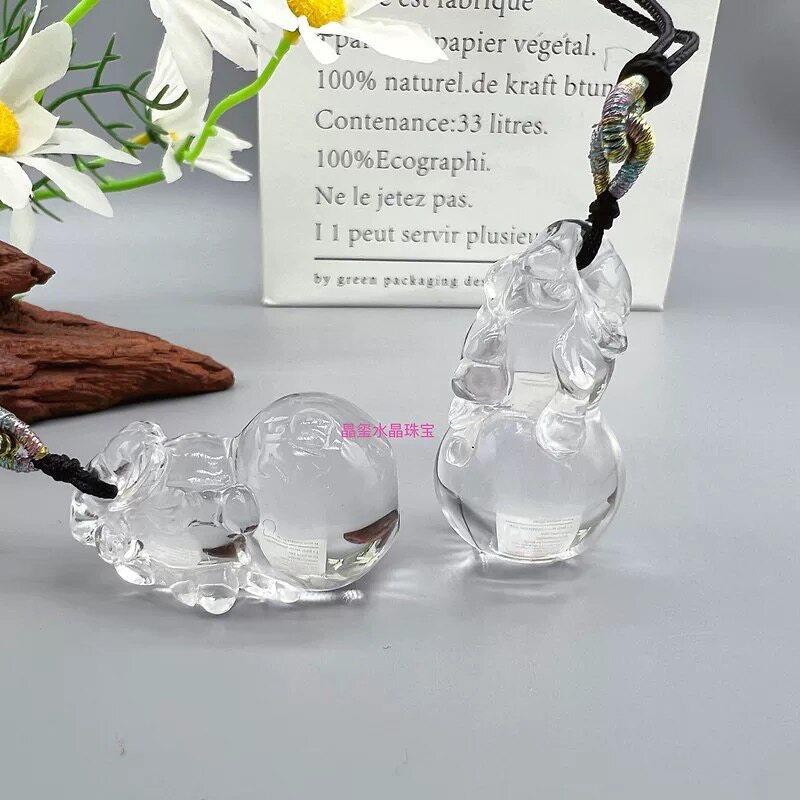 天然白水晶葫芦吊坠男女款本命年小葫芦挂件汽车钥匙扣挂饰手机链