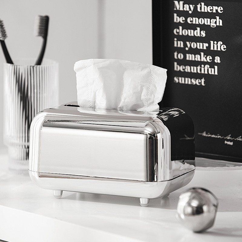 工业风银色纸巾抽纸盒简约现创意复古轻奢ns客厅桌面收纳,收纳整理,纸巾盒,淘宝优惠券,粉丝福利购,淘宝优惠卷
