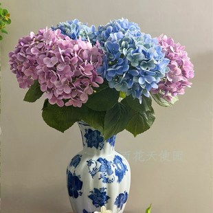 高品质手感绣球花复古油画仿真花束客厅家居摆件插花装饰假花