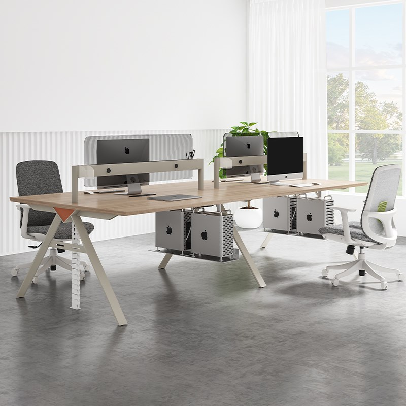 首本办公桌工作桌椅组合员工位现简约自带线盒6人位可选文件柜