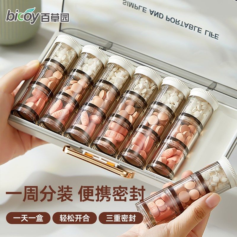 药盒式药品分装盒一周七天分药器一日三餐药片瓶丸,收纳整理,药盒,淘宝优惠券,粉丝福利购,淘宝优惠卷