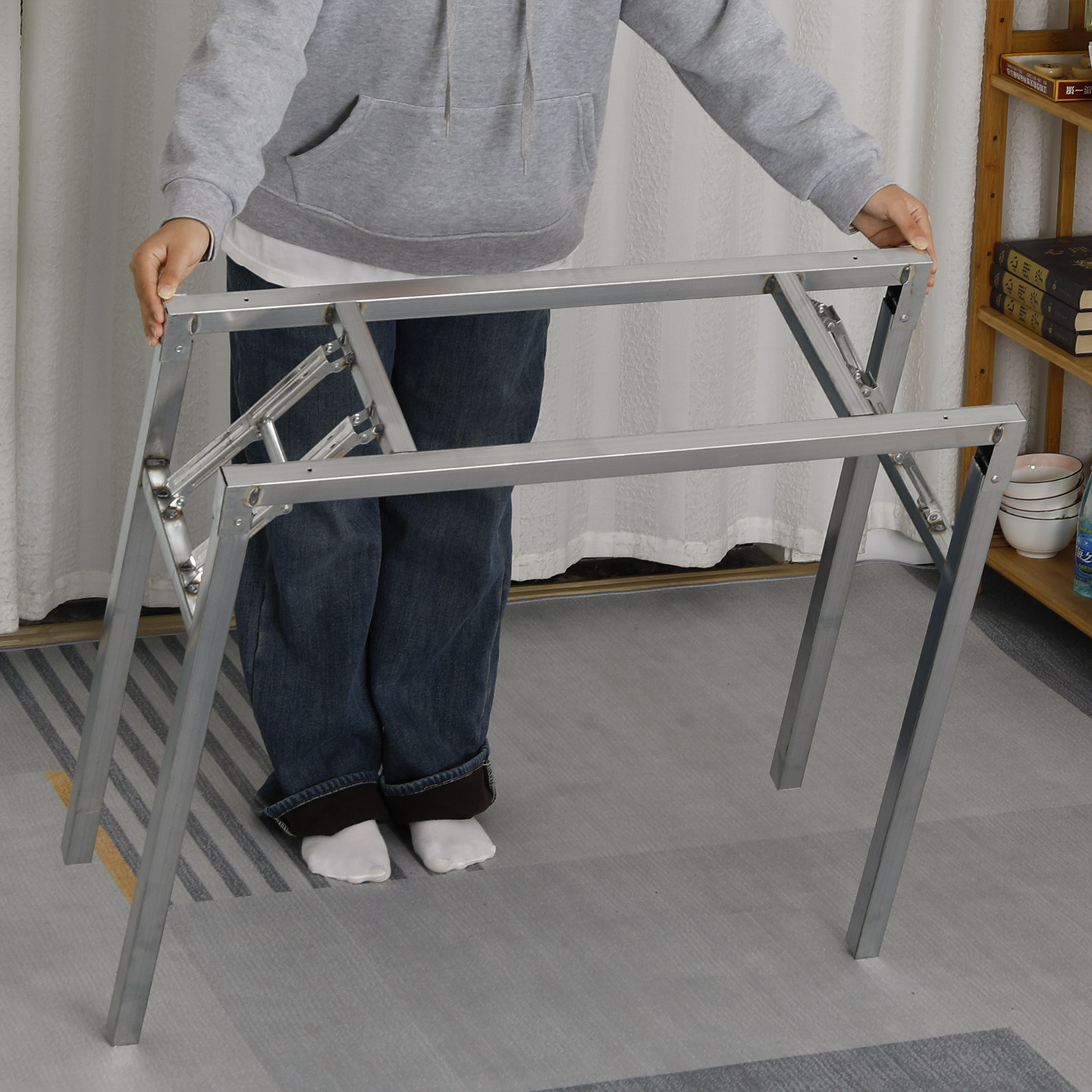 宽30cm桌腿加高桌腿支架 极窄桌腿支架80cm高 长条窄桌支架可折叠,住宅家具,桌腿/桌架,淘宝优惠券,粉丝福利购,淘宝优惠卷