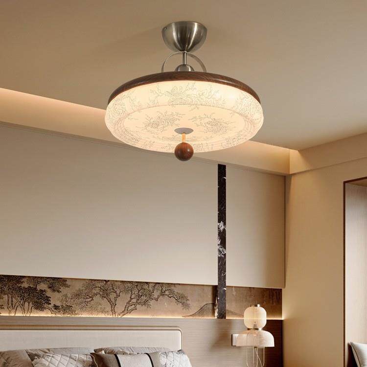 中古风宋代美学卧室灯法式复古南洋风印花书房灯主卧灯房间吸顶灯