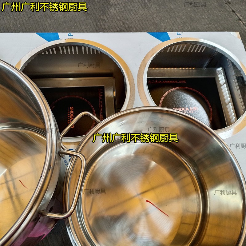 双锅汤粉炉 商用双锅煮面炉 电磁炉加热双锅炉工厂不锈钢厨具定制