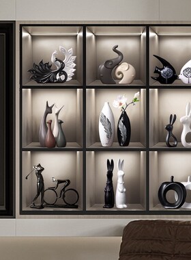 北欧家居陶瓷摆件玄关客厅酒柜电视柜装饰品桌面小摆设乔迁礼物