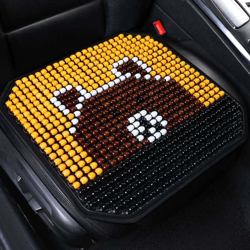 卡通汽车腰靠夏季座椅透气腰部木珠腰托凉坐垫靠背办公室护腰靠垫