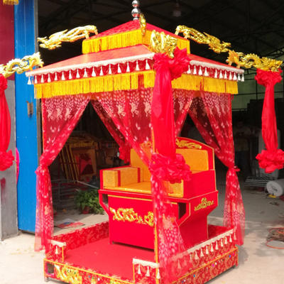 十六抬大花轿轿子步撵龙椅八抬中式婚礼婚庆道具木板双顶结婚迎亲