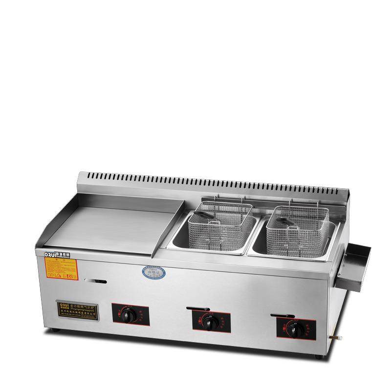 扒炉油炸锅组合炉铁板烧关东煮一体机煎手抓饼铁板鱿鱼炸串设备