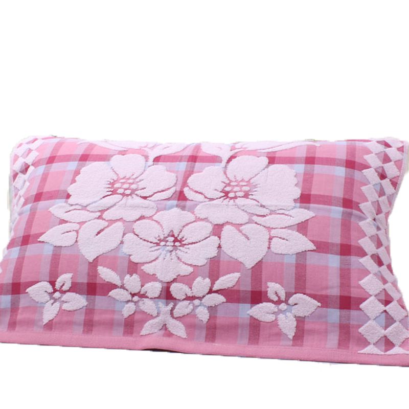 枕巾加厚布艺提花四季透气通用学生情侣一对卡通柔软双层枕巾