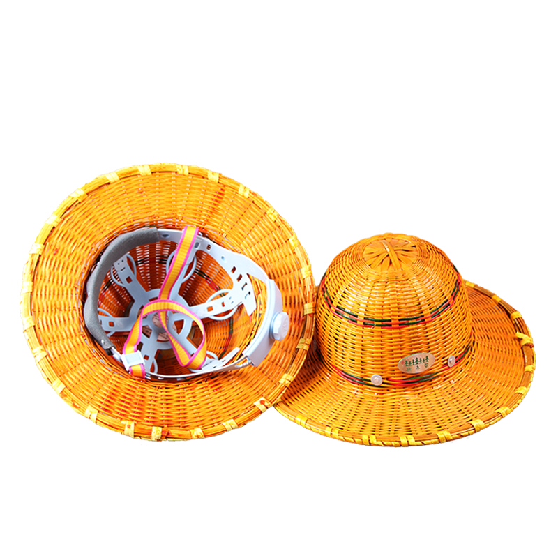 万木林竹编安全帽纯手工编织透气遮阳安全帽施工建筑工程防护帽