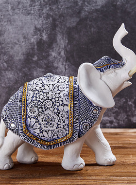 招财大象摆件开业礼品客厅玄关电视酒柜办公室吉祥工艺装饰品创意