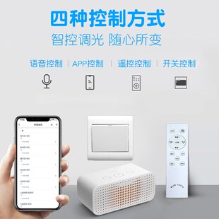 110V吸頂燈臥室簡約兒童房天貓精靈語音智能變U光遙控圓形燈具