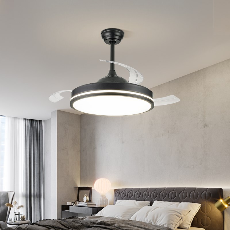 简约吊扇灯客厅餐厅家用风y扇吊灯变频北扇灯具隐形风扇灯