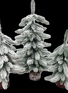 2023新品白色圣诞树家用迷你装饰30/45/60cmPE雪树植绒树落雪圣诞