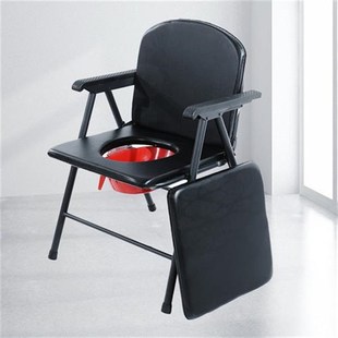 新款 加固折叠坐便椅老人移动家用大便椅孕妇厕所坐便器病人移动坐