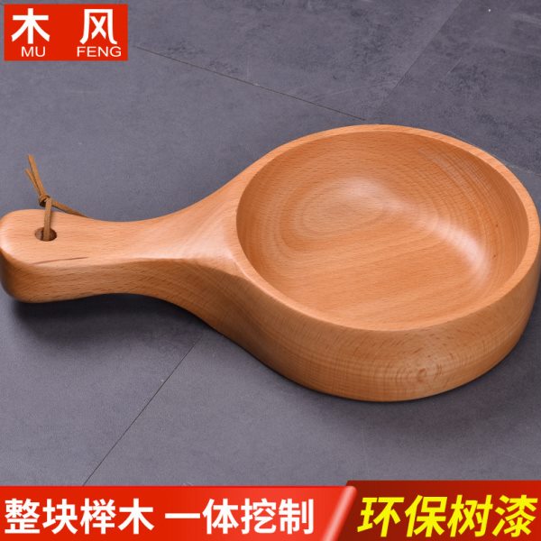 木风泡澡沐浴用实木水瓢桑拿浴室洗澡舀水木瓢榉木水勺木质木勺