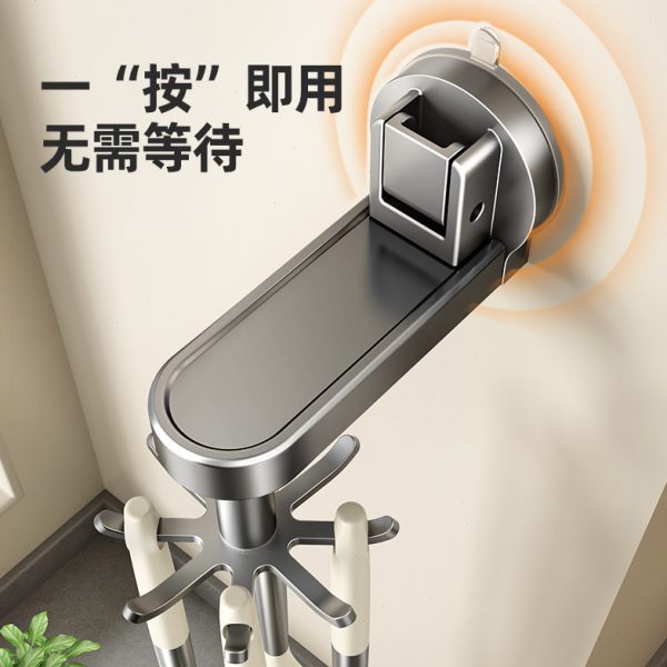 厨房旋转吸盘挂钩免打孔壁挂式锅具铲子勺子收纳架锅铲挂架置物架