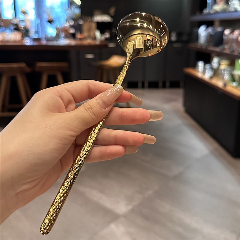 巨好看的勺子!含泪卖了!日式锤纹圆头勺3K04不锈钢吃饭勺喝汤勺子