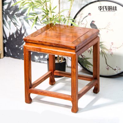 红木花梨刺猬紫檀餐凳实木梳妆凳古筝凳中式洗脚凳换鞋凳四方凳