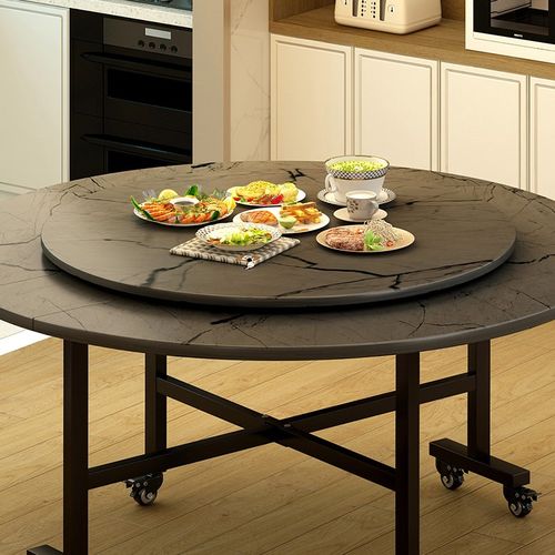 圆形餐桌面板餐j桌小转盘折叠桌家用玻璃餐桌圆旋转台酒店转盘底