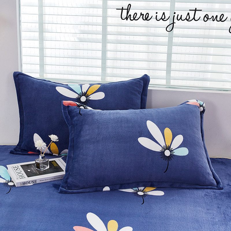 冬季法兰绒枕套一对保暖珊瑚绒枕芯套48*74单人学生加绒保暖枕皮,床上用品,枕套,淘宝优惠券,粉丝福利购,淘宝优惠卷