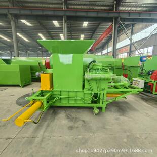 秸秆牧草饲料套袋打包机青储压块机液压干湿两用车载粉碎压块机