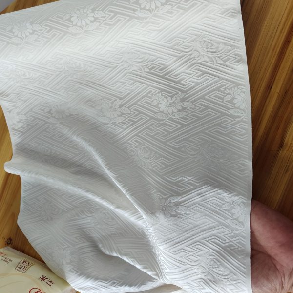 正绢真丝布料 珍珠白丝绸缎面 万字纹提花斜织尖货桑蚕丝耐造斜织
