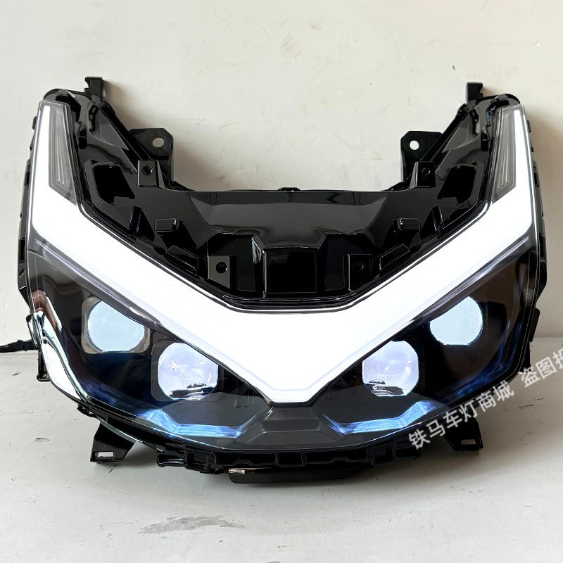 适用于本田25款PCX160大灯总成改装LED双光透镜矩阵模组激光大灯