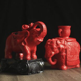 扬州漆器红雕漆大象中国风特色礼品厂送老外的工艺品象征财富平安