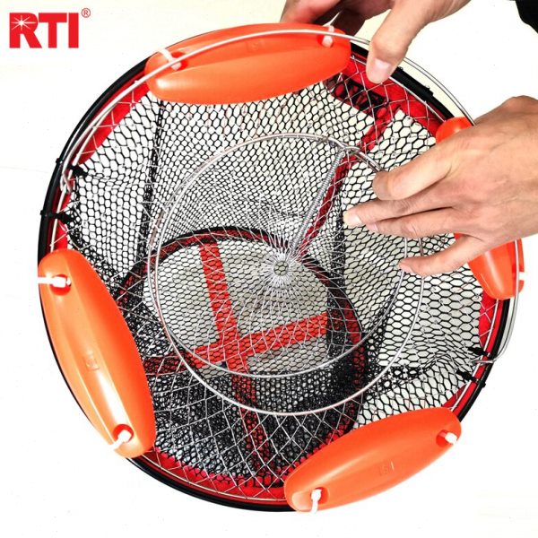RTI浮水鱼护路亚野钓钢丝盖新款便携涂胶鱼网鲈鱼鳜鱼溪流垂钓篓
