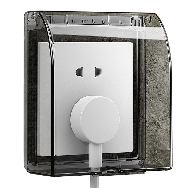 开关防水罩卫生间插座保护套透明粘贴式浴室防溅盒防尘罩电源盖