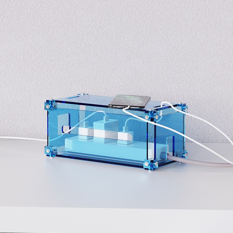 创意工业风插排插座收纳盒插线板电源线数据线电线收纳桌面集线器