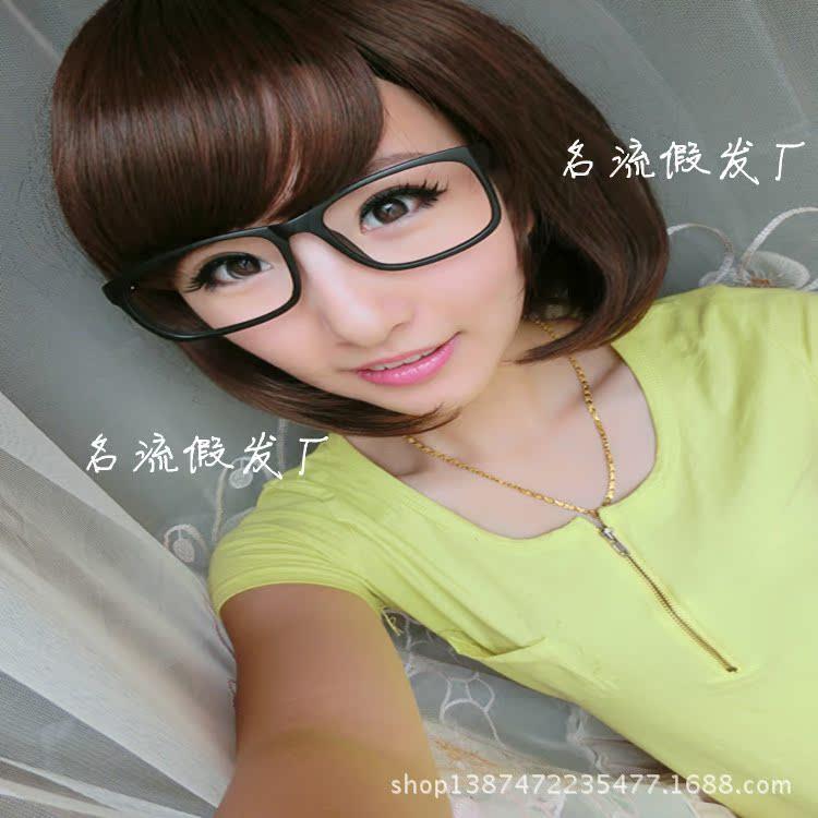 假发 女士波波头短发 蓬松帅气短假发 斜刘海波波头修脸假头发