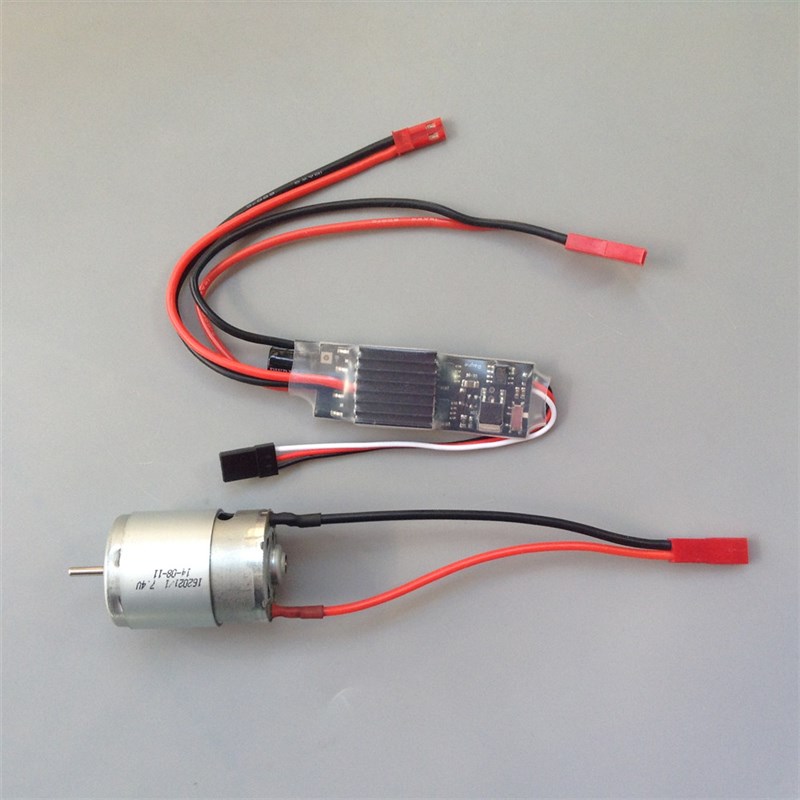 20A双向电调 380船模车模电机7.4V 15000转 碳刷马达带散热风扇