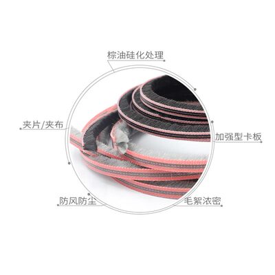 穿式门窗密封毛刷条卡槽门缝挡光条防尘条堵门缝密封条非背胶整卷