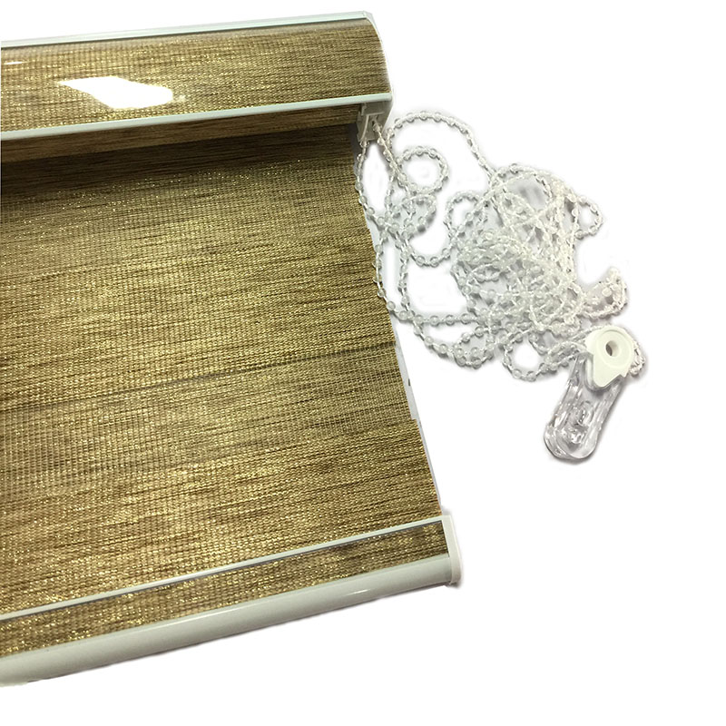 白色金丝麻百叶遮阳防晒办公室卷帘书房成品定制防水升降拉柔纱帘