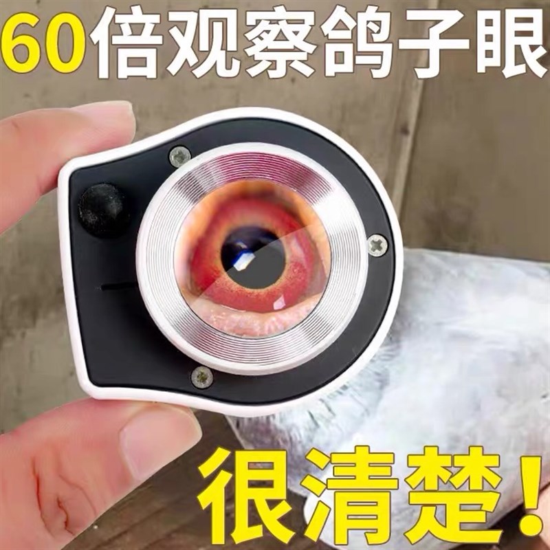 放大镜60倍看鸽子眼10印刷珠宝烟酒鉴定布料带灯高清刻度便携