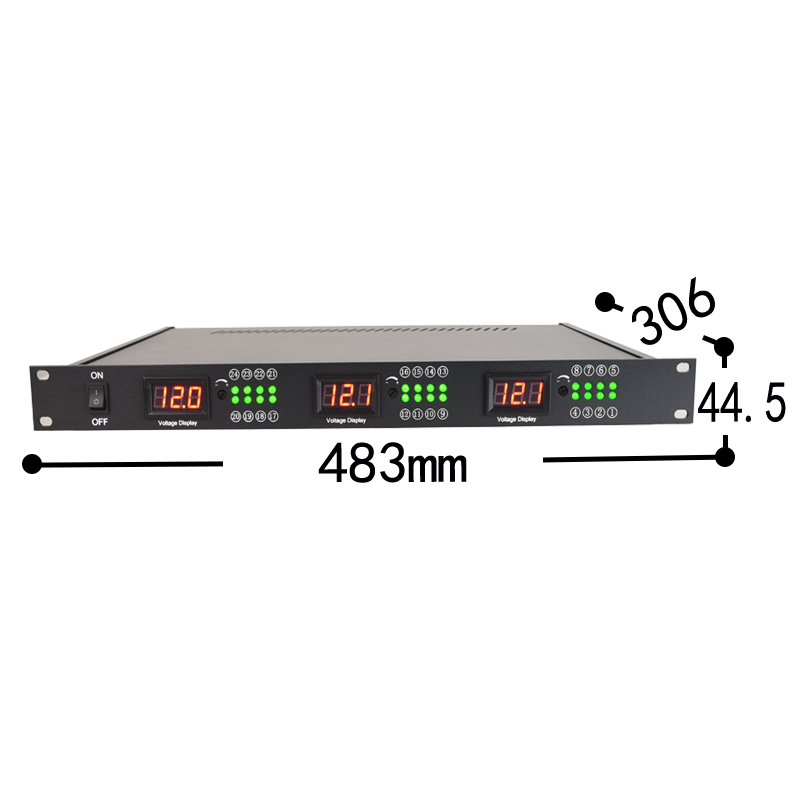 机架式电源开关监控集中供电拾音器机柜数显可调安防19寸1U光猫